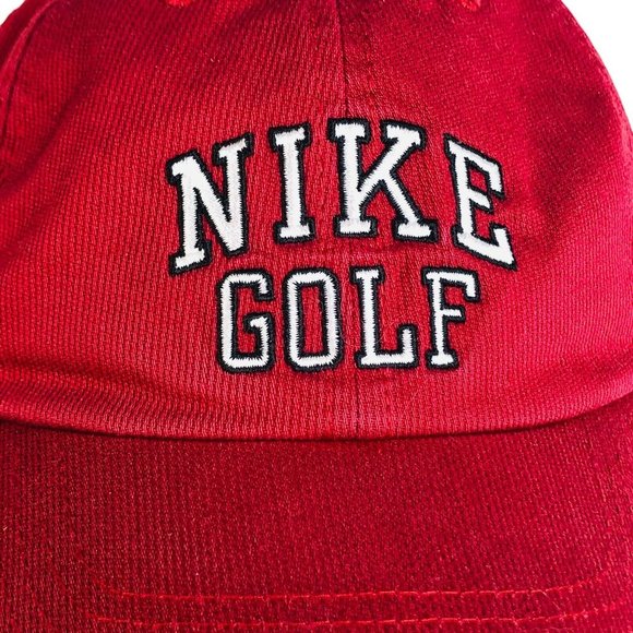 NIKE Golf Hat Red Strapback Adjustable Cotton Corduroy Embroidery - Picture 3 of 9